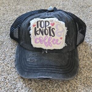 Black Distressed Trucker Hat